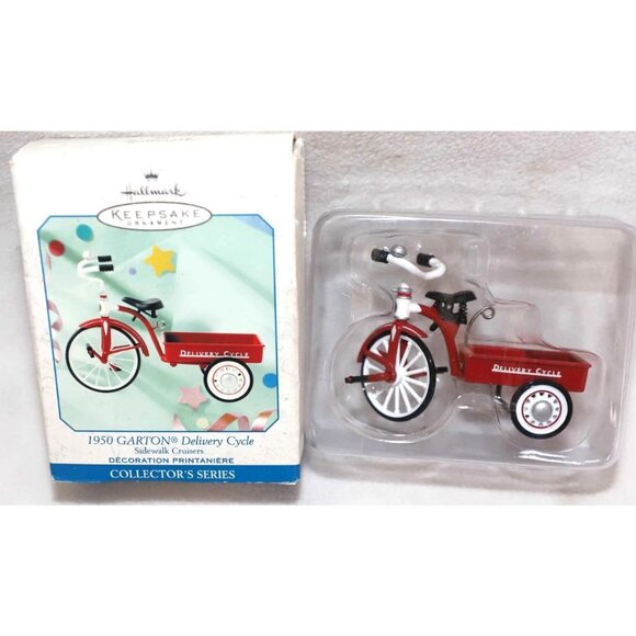 Hallmark 1950 Garton Delivery Cycle Sidewalk Cruisers 1999 Ornament 3 In Series - Picture 7 of 9